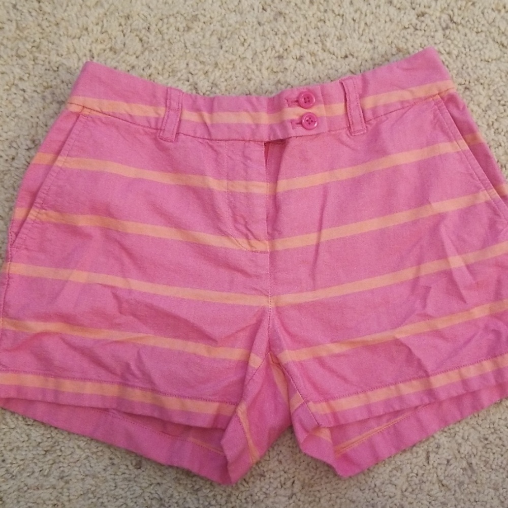 Womens Vineyard Vines Shorts Pink w Orange Stripe